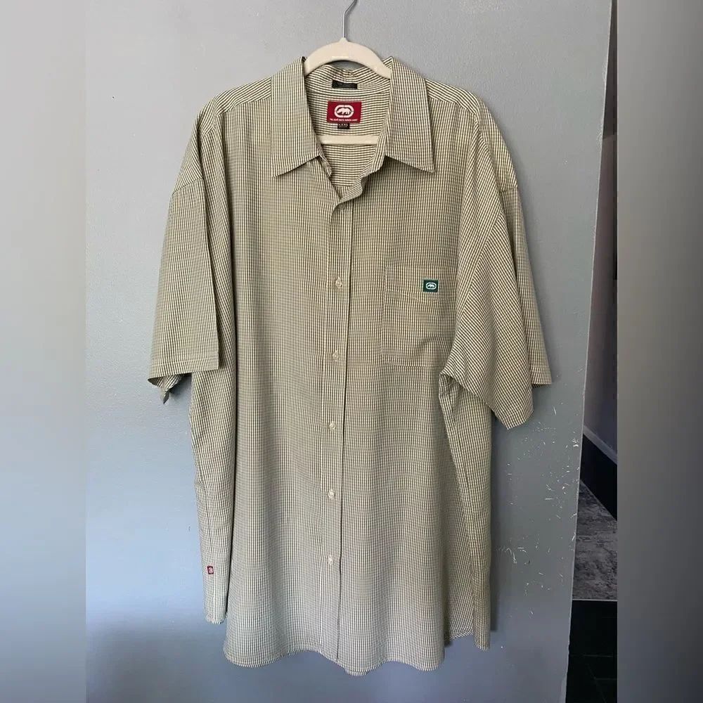 ECKO UNLTD. The Dwyer Green & Yellow Plaid Short Sleeve Collared Shirt Men XXXL